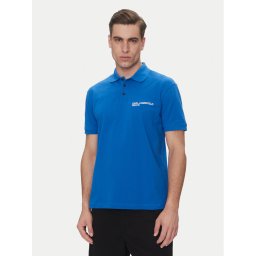 Karl Lagerfeld Jeans Тениска с яка и копчета A2M17094 Син Regular Fit
