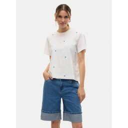 Vero Moda Тишърт Solvei 10325318 Бял Regular Fit