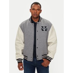 Tommy Hilfiger Яке бомбър Varsity MW0MW37032 Сив Regular Fit