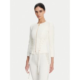 Elisabetta Franchi Сако GI-135-51E2 Бял Regular Fit