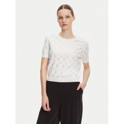 Guess Пуловер W5GR05 Z3D60 Бял Regular Fit
