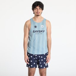 SAYSKY Stripe Combat Singlet Top Blue Aop M