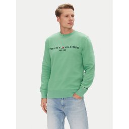 Tommy Hilfiger Суитшърт Logo MW0MW11596 Зелен Regular Fit