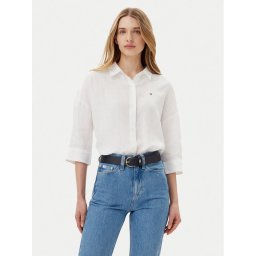 Tommy Hilfiger Риза WW0WW46169 Бял Loose Fit