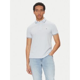 Tommy Hilfiger Тениска с яка и копчета Seasonal MW0MW39993 Светлосиньо Slim Fit