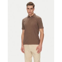 Selected Homme Тениска с яка и копчета 16094575 Бежов Regular Fit