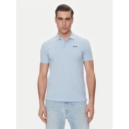 SCHOTT N.Y.C. Тениска с яка и копчета PSCASUAL Син Regular Fit