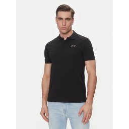 SCHOTT N.Y.C. Тениска с яка и копчета PSCASUAL Черен Regular Fit