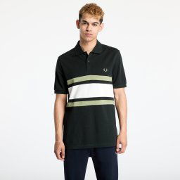 Тениска FRED PERRY Panelled Polo Shirt Night Green M