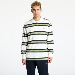 Тениска FRED PERRY Jersey Stripe Polo Shirt Light Ecru XL