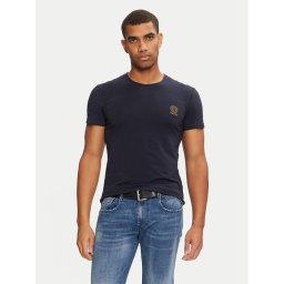 Versace Тишърт AUU01005 1A1001 Тъмносин Regular Fit