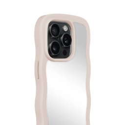Гръб Holdit Wavy Case за iPhone 14 Pro - Light Beige/Mirror