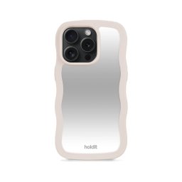 Гръб Holdit Wavy Case за iPhone 15 Pro Max - Light Beige/Mirror