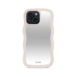 Гръб Holdit Wavy Case за iPhone 17E, iPhone 16E,15,14,13 - Light Beige, Mirror