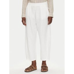 Gap Текстилни панталони 713952-00 Бял Regular Fit