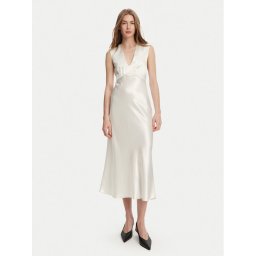 Max Mara Leisure Коктейлна рокля Glizia 2516221048 Бял Regular Fit