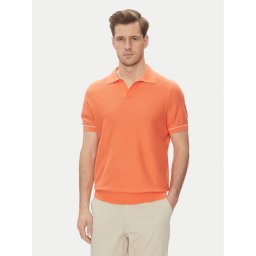 BOSS Тениска с яка и копчета H-Jianluca 50537654 Оранжев Regular Fit