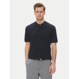BOSS Тениска с яка и копчета H-Pratt 120 50536794 Тъмносин Regular Fit