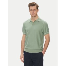 BOSS Тениска с яка и копчета H-Jianluca 50537654 Зелен Regular Fit
