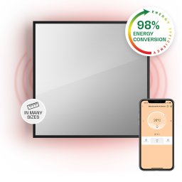Klarstein La Palma 500 smart, отоплител, 2 in 1, Инфрачервен, 60x60cm, 500W, Огледална предна част (HTR10-LaPalmaS500B)