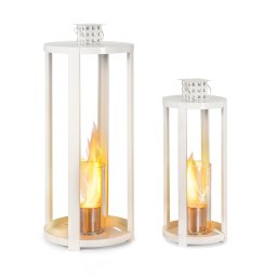 Blumfeldt Fiamme Cilindro, етанолови фенери, комплект 2 броя, горелка от неръждаема стомана, 0,3 литра, време на горене 4 часа (GDW38-FiaTranglo-WH)