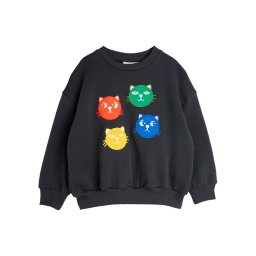 MINI RODINI Суитшърт Cool Cats 2512011999 Черен Regular Fit