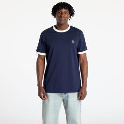Тениска FRED PERRY Taped Ringer T-Shirt Carbon Blue M