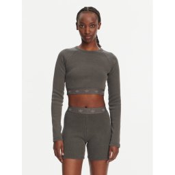adidas Блуза Ribbed JD0014 Черен Slim Fit