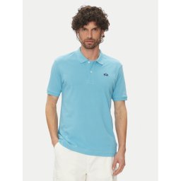 La Martina Тениска с яка и копчета Tex BPMP01 PK031 Светлосиньо Regular Fit