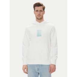 Calvin Klein Jeans Суитшърт Brush Stroke J30J327525 Бял Regular Fit