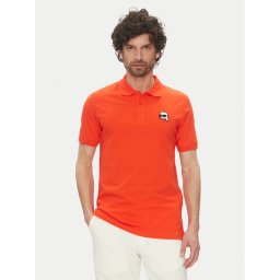 KARL LAGERFELD Тениска с яка и копчета 745710 552224 Червен Regular Fit