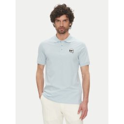 KARL LAGERFELD Тениска с яка и копчета 745710 552224 Светлосиньо Regular Fit