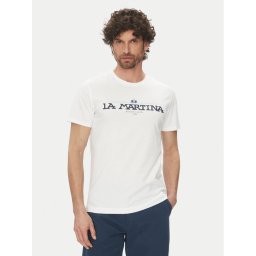 La Martina Тишърт Aguer MAR304 JS206 Бял Regular Fit