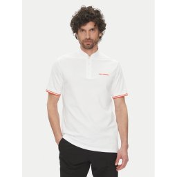 KARL LAGERFELD Тениска с яка и копчета 745022 552232 Бял Regular Fit