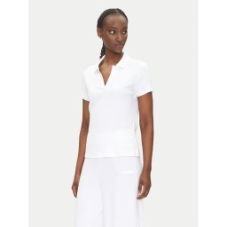 EA7 Emporio Armani Тениска с яка и копчета 7W000490 AF12654 U0002 Бял Regular Fit