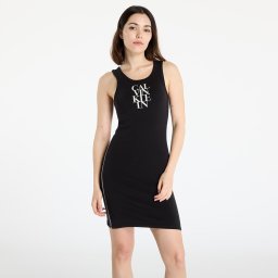 Облекло Calvin Klein Jeans Sl Cotton 1X1 Rib Dress Black S