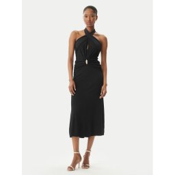 Elisabetta Franchi Коктейлна рокля AB-719-52E2-V560 Черен Regular Fit