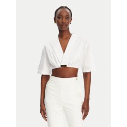 Elisabetta Franchi Блуза CA12452E2 100 Бял Regular Fit