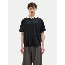 Jack & Jones Тениска с яка и копчета Lido 12276758 Черен Loose Fit