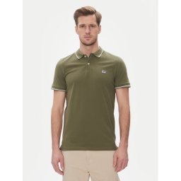 Lee Тениска с яка и копчета Pique 112363855 Зелен Regular Fit