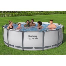 Сглобяем кръгъл басейн Bestway 56418, 366 х 100 см, с помпа и стълба