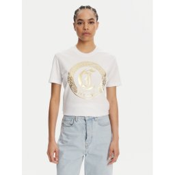 Just Cavalli Тишърт 78PAHT01 Бял Regular Fit