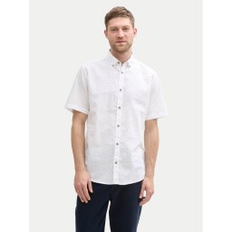 Tom Tailor Риза 1045099 Бял Regular Fit