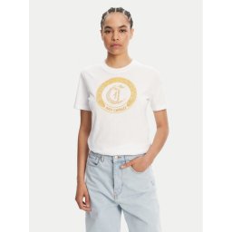 Just Cavalli Тишърт 78PAHE13 Бял Regular Fit