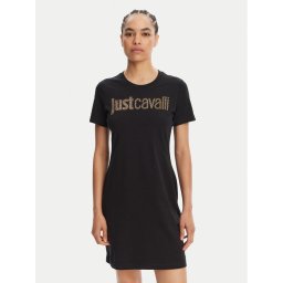 Just Cavalli Ежедневна рокля 78PAOE15 Черен Regular Fit