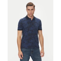 Tommy Hilfiger Тениска с яка и копчета MW0MW38475 Тъмносин Regular Fit
