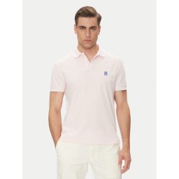 Tommy Hilfiger Тениска с яка и копчета MW0MW33167 Розов Regular Fit