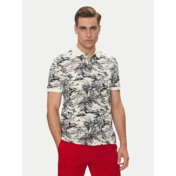 Tommy Hilfiger Тениска с яка и копчета MW0MW38475 Бежов Regular Fit