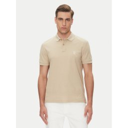 Tommy Hilfiger Тениска с яка и копчета MW0MW33167 Бежов Regular Fit