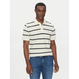Gant Тениска с яка и копчета 2014022 Екрю Regular Fit